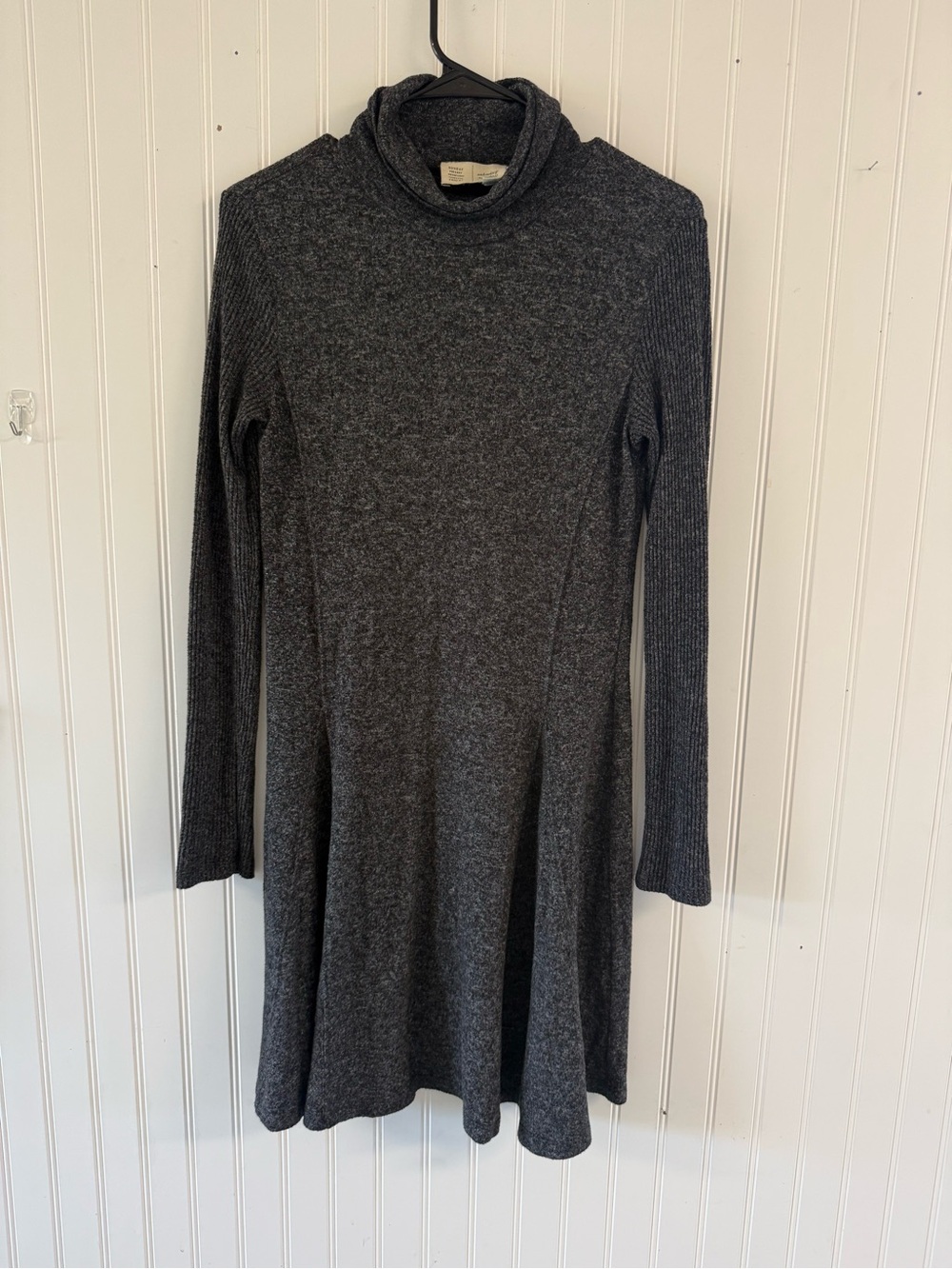 Anthropology Women's Charcoal Gray Turtleneck Knit Dress